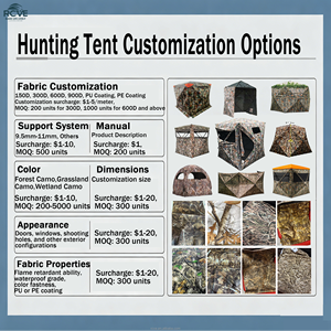 Tente de camouflage OEM pop-up pour 2-3 personnes, grand espace, abri extérieur, imperméable et coupe-vent pour la chasse au cerf, au canard et au dindon - Product Image 4