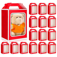 Y748 vente en gros boîte-cadeau mignonne avec fenêtre transparente boîte-cadeau de jouet en peluche avec poignée pour douche nuptiale cadeau de noël faveur de fête de noël