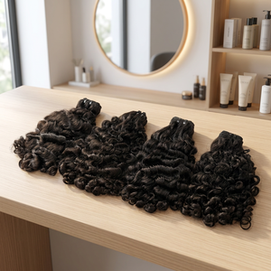 Extensions de cheveux naturels noirs vierges, bouclés à la vapeur, prêts à être expédiés, provenant d'une usine vietnamienne. - Product Image 4