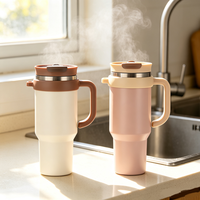 Gourde isotherme durable en acier inoxydable avec couvercle à ouverture rapide et poignée, idéale comme cadeau d'entreprise