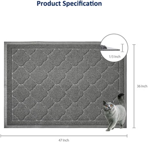 Tapis de litière carré en PVC souple anti-dérapant imperméable de haute qualité Tapis de nettoyage intérieur portable - Product Image 4