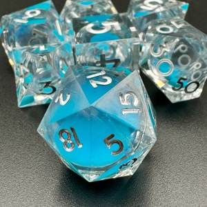 Wholesale Liquid Core <b>Dice</b> in Sharp Edge Resin, 7Pcs Sharp Edge <b>Polyhedral</b> <b>Dice</b> for D&D RPG - Product Image 5