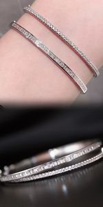 Xinfly 2023 Luxury Jewelry Brand 18k Solid Gold Woman Bling Real Diamond Tennis Bow <b>Bangle</b> <b>Bracelet</b> - Product Image 5