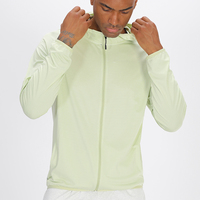 Sweat à capuche pour homme couleur claire entraînement décontracté couleur pure sport automne veste