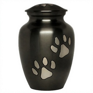 Urne funéraire en laiton avec empreintes de pattes argentées pour cendres de chien et de chat - Axiom Home Accents Vente en ligne Urne funéraire pour animaux de compagnie - Product Image 1