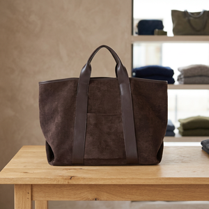Bolso de Mano Ligero de Cuero Genuino para Mujer, Impermeable y Duradero, de BS INTERNATIONAL, con Dos Correas Cruzadas, Gran Capacidad y Cierre de Cremallera - Product Image 1
