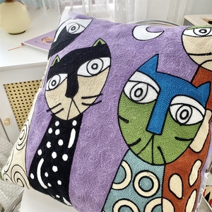 Venta directa de fábrica Animal abstracto <span class=keywords><strong>Picasso</strong></span> bordado pintura al óleo algodón funda de almohada funda de cojín para sofá sala de estar - Product Image 5