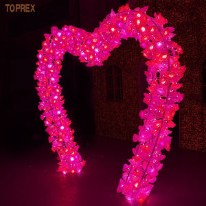 Décoration Lumineuse LED 3D en Forme d'Arche Cœur Rouge Artificielle Extérieure Étanche pour Événements, Fournitures de Décoration, Paysage de Noël - Product Image 4