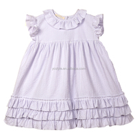 Robe de bébé personnalisée élégante et adorable, 180-240 g/m², avec de magnifiques volants et des rayures pour les petites filles