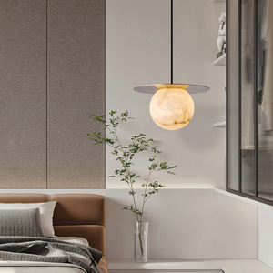 โคมไฟห้อยเพดานห้องนอนสไตล์มินิมอลสมัยใหม่ ทองแดงและหินอ่อนสเปน ดีไซน์ใหม่สุดหรูหราสไตล์จีน สำหรับห้องรับประทานอาหารและบาร์ - Product Image 6