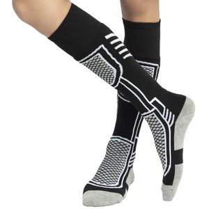 Gu Yi Chaussettes de ski pour hommes et femmes, épaisses, chaudes, antidérapantes, pour sports de plein air, chaussettes longues - Product Image 4