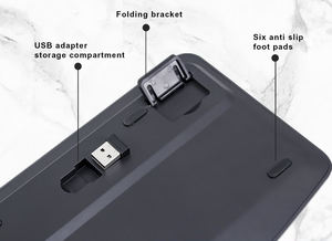 การสอบจำลองครั้งที่สามสำหรับแป้นพิมพ์บลูทูธที่มีดีไซน์ทันสมัยและมีแสงไฟสีฟ้าสำหรับนักเรียนและมืออาชีพ - Product Image 6