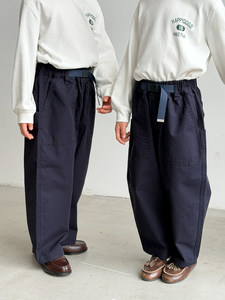 Pantalons cargo décontractés Happydogs de style technique |   Pantalon unisexe 100% coton à taille boutonnée, coupe ample rétro, fabriqué en Chine - Product Image 1