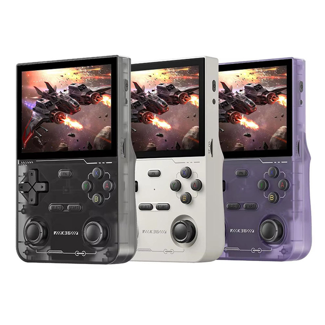 New K36 Open Source System Retro Handheld Video Game Console Built-in 16000+ Games 3.5-inch IPS Screen 64GB Memory Gaming Player