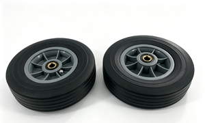 8 Inch Solid Rubber Caster <b>Wheel</b> <b>Plastic</b> Rim Heavy Duty Trolley Tire for Hand Truck Garden Cart - Product Image 3
