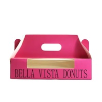 Boîte à gâteau rose portable avec fenêtre transparente, boîte personnalisée pour beignets et gâteaux roulés, conteneur alimentaire de qualité pour pâtisserie à emporter pour les fêtes