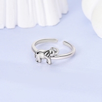 MULA Bague ajustable en argent sterling 925 Original Fire Dragon Blossom Flower Clover Open Design Bijoux de mariage pour femme Cadeau