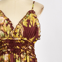 Robe en jacquard de chiffon imprimé 100 % polyester, garantie qualité, robe sans manches pour femmes de qualité supérieure