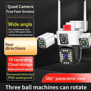 كاميرا أمان خارجية واي فاي من ويستينو أوكامبرو بدقة 3 ميجابكسل، ثلاث عدسات وثلاث شاشات، كاميرا شبكة بزاوية 360 درجة مع كشف الحركة وإنذار - Product Image 2
