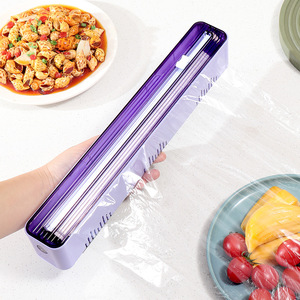 <b>Kitchen</b> Plastic Wrap Cutter Magnetic Storage Box For Cling Film Parchment <b>Paper</b> Aluminum Foil Holder With Cutting Blade - Product Image 2