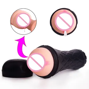 Black TPE + ABS materiale Aircraft Cup masturbazione maschile giocattoli del sesso masturbatore figa per uomo