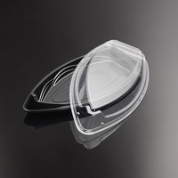 Barquette en plastique jetable à bas prix pour plats à emporter, de qualité alimentaire, en forme de bateau, boîte à sushi avec couvercle transparent, couleur personnalisable