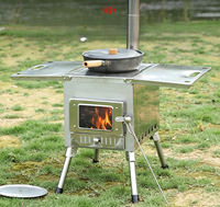 Poêle à bois portable en acier inoxydable, léger, pour pique-nique en plein air et chauffage BBQ