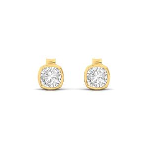 0.47ct Cushion Cut CVD Lab Grown Diamond Solitaire Earrings 10K Gold Plated Trendy Elegant Sparkling Design Jewelry Gift Women - Product Image 5