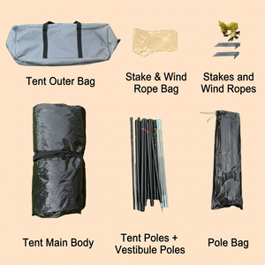 Tente de camping pliable imperméable de grande taille pour 2-3 personnes, idéale pour la randonnée, la plage, le jardin, le glamping en plein air - Product Image 5