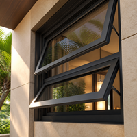 Fenêtre coulissante moderne en alliage d'aluminium avec moustiquaire en acier inoxydable et design graphique pour projets hôteliers