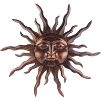 Décoration Murale Artisanale en Fer Forgé Visage de Soleil pour Jardin, Clôture, Cour, Intérieur, Salon – Art Déco Métallique Multifonctionnel – Idéal Diwali
