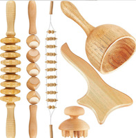 Kit de Madérothérapie pour le Corps Anti-Cellulite et Drainage Lymphatique, Outils de Massage en Bois pour Soulager la Fatigue