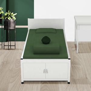 Teel-litera de metal con marco para cama individual, cama individual de metal con armario de almacenamiento para dormitorio de adultos, hotel y hotel - Product Image 2