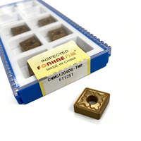 Plaquettes de tournage interne carrées en carbure revêtues PVD/CVD CNMG120408 FONHAE OEM pour tournage CNC d'acier inoxydable, dureté HRA 91.9-92.6