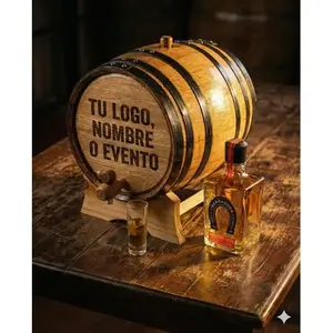 The Barrel House - Baril en chêne blanc de 20 litres avec bordure noire pour le stockage de spiritueux - Product Image 4