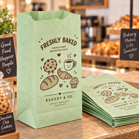 Sacs en papier kraft personnalisés avec logo, ouverture plate, pour emballage de burgers et snacks, vente en gros, de l'usine ECO Source