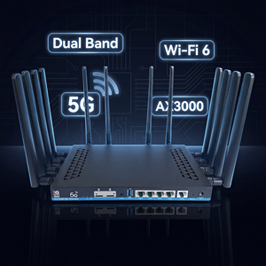 Routeur 5G industriel avec double emplacement pour <span class=keywords><strong>carte</strong></span> SIM, <span class=keywords><strong>WiFi</strong></span> 6 Gigabit, routeur CPE 5G, routeur sans fil 5G avec <span class=keywords><strong>carte</strong></span> SIM, <span class=keywords><strong>WiFi</strong></span> 6 - Product Image 1