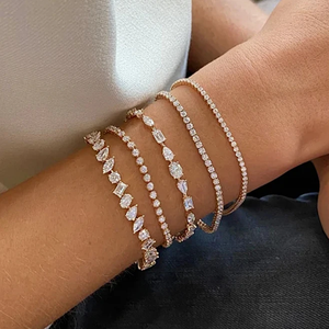 कस्टम जिया इजी प्रमाणित प्रयोगशाला हीरा टेनिस ब्रेसलेट चेन 10k 14k 18k hft cvd महिलाओं के लिए - Product Image 3