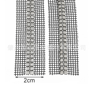 Double Row Rhinestone Mesh Trim 3mm Black With Edge For Clothing Shoes Bags Decorations DIY Accessories - Product Image 2