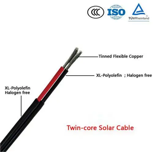 Certificado TUV EN50618 plantas de energía solar PV <span class=keywords><strong>Cable</strong></span> <span class=keywords><strong>libre</strong></span> de halógenos DC 1500V Tipo de cobre estañado <span class=keywords><strong>2</strong></span>, 4mm, 6mm2, 10mm, 150mm, 240mm, mm - Product Image 2
