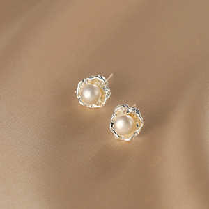 Boucles d'oreilles clous en argent 925 WENCHI pour femmes, perle naturelle 1609, modèle 2025 - Product Image 2