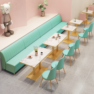 Set da <span class=keywords><strong>ristorante</strong></span> di colore blu e rosa mobili tavolo da pranzo con sedie mobili per caffetteria tavoli e sedie da caffè consegna veloce - Product Image 4