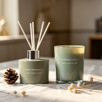 Coffret cadeau de diffuseurs à bâtonnets et bougies parfumées en cire de soja écologiques, marque privée, pour Noël, anniversaires et mariages