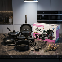 Ensemble de casseroles en fonte de haute qualité, 13 pièces, revêtement antiadhésif PTFE, compatible four, lave-vaisselle, gaz et induction, pour la cuisine à domicile