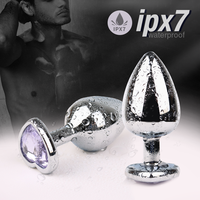 S-hande 3 pièces/ensemble S M L Plug anal en métal, plug anal Fetis, jouets sexuels anaux pour adultes, bijoux en cristal en forme de cœur, plug anal pour homme et femme