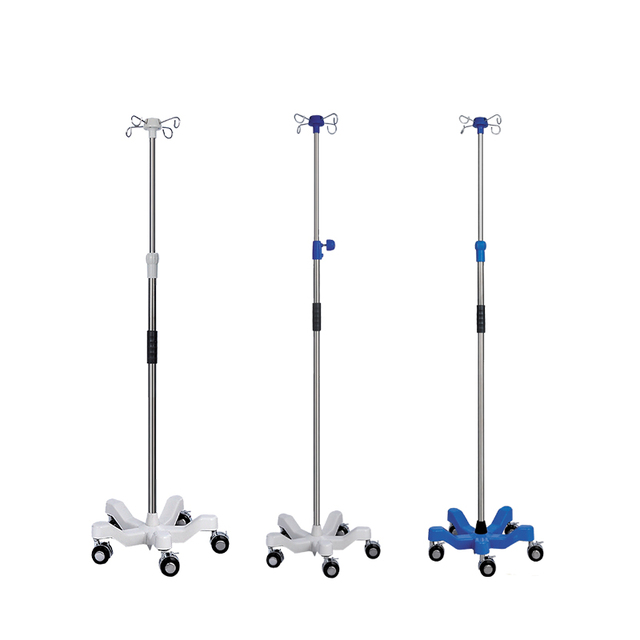 Infusion Stand IV Pole IV Drip Stand 5 Legs Stainless Steel IV Stand