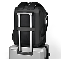 Sac à dos professionnel extensible pour ordinateur portable BSCI avec sangle de bagage, sac à dos multi-poches pour le travail et les voyages