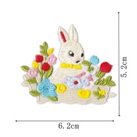Patch brodé personnalisé en forme de lapin mignon, à appliquer sans couture, pour vêtements d'enfants