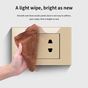 <span class=keywords><strong>Enchufe</strong></span> de Pared con Interruptor de Luz, Estándar Estadounidense, Tipo C, de Vidrio Templado Dorado, para México, Japón, Tailandia, 118 - Product Image 4