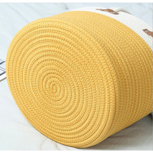 New Large Woven Rope Laundry <b>Basket</b> with Handles Decorative Storage <b>Basket</b> for Clothes and Toys in Living Room, Bedroom - Product Image 5